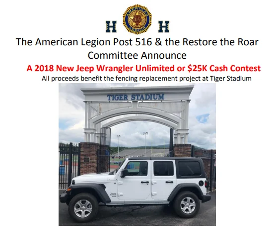 Jeep Giveaway: make a $100 donation for a chance to win the Jeep